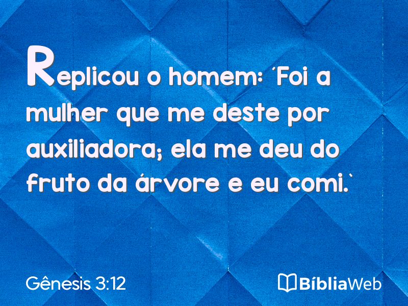 Gênesis 3:12 em imagem para compartilhar