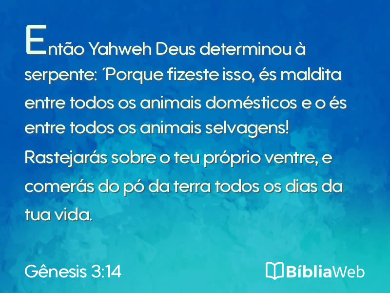 Gênesis 3:14 em imagem para compartilhar