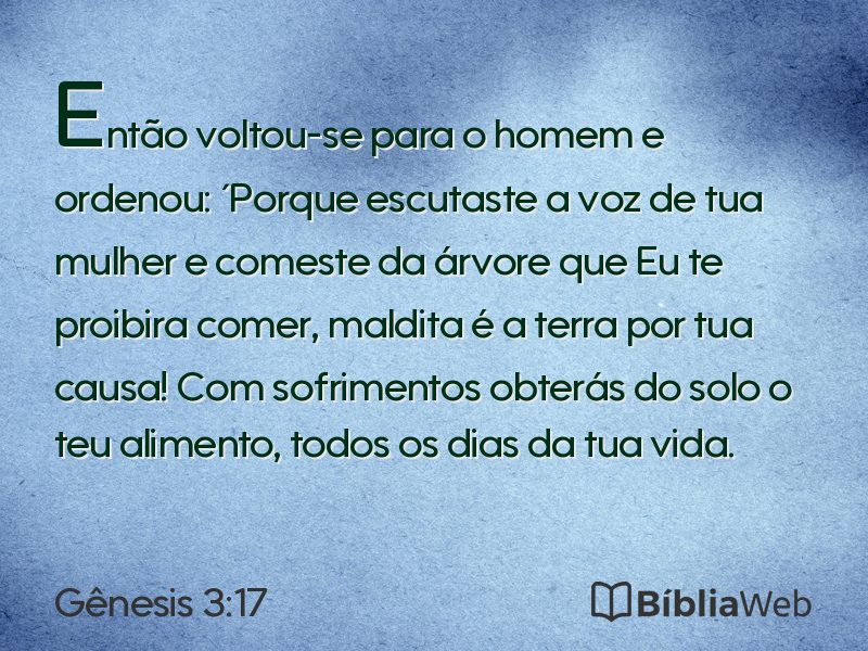 Gênesis 3:17 em imagem para compartilhar