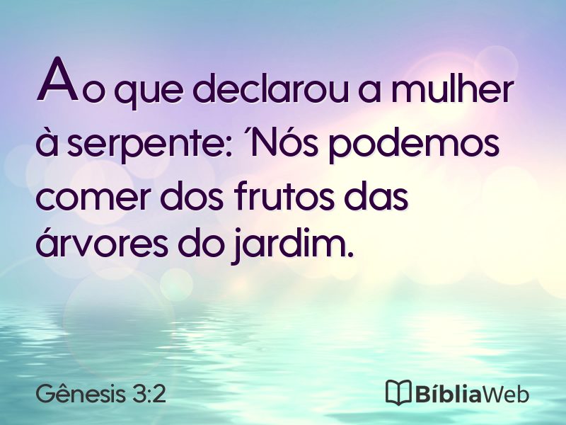 Gênesis 3:2 em imagem para compartilhar
