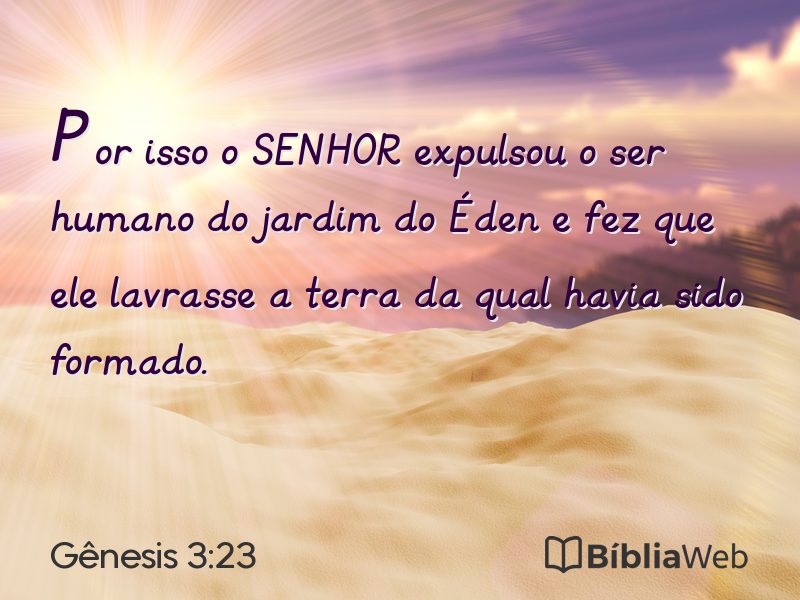 Gênesis 3:23 em imagem para compartilhar