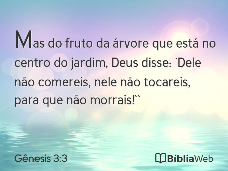 Gênesis 3:3 em imagem para compartilhar