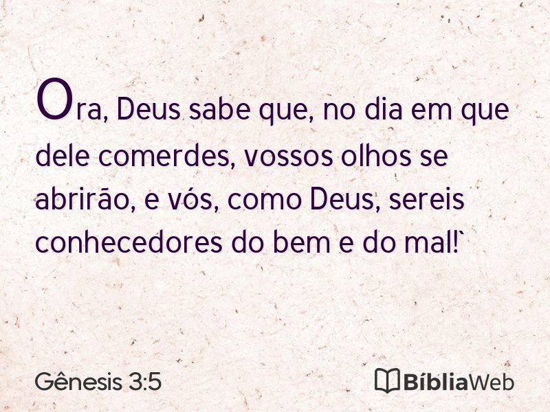 Gênesis 3:5 em imagem para compartilhar