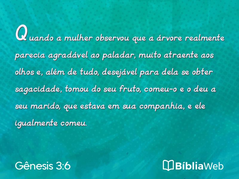 Gênesis 3:6 em imagem para compartilhar
