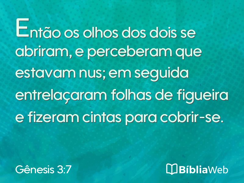 Gênesis 3:7 em imagem para compartilhar