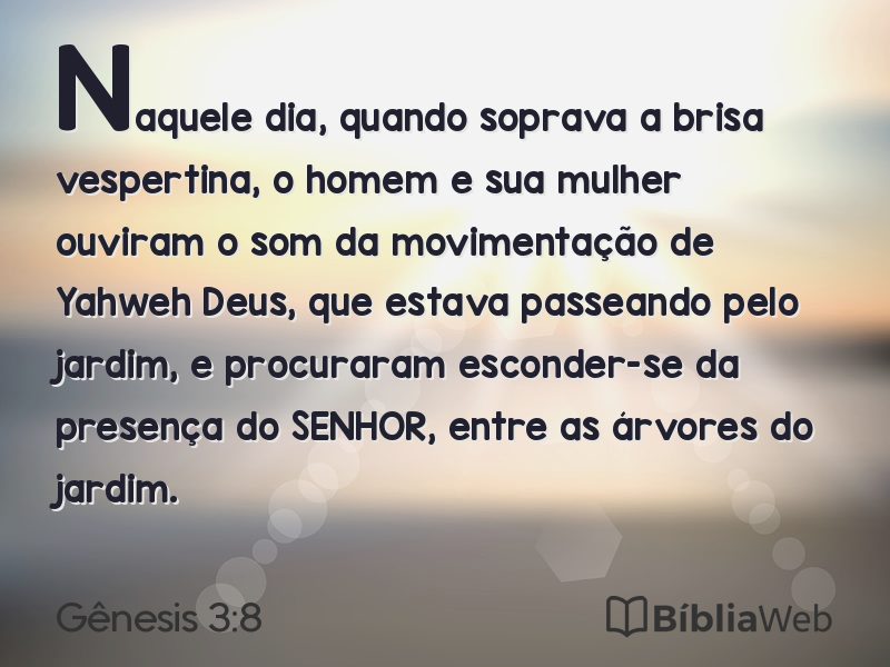 Gênesis 3:8 em imagem para compartilhar