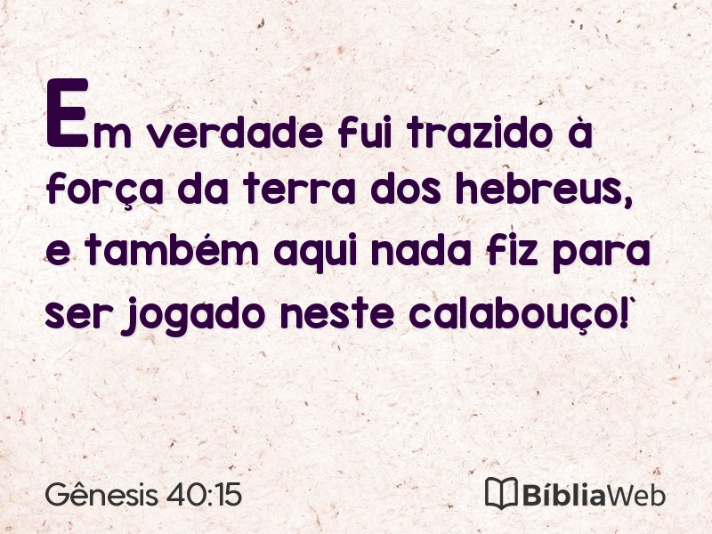 Gênesis 40:15 em imagem para compartilhar