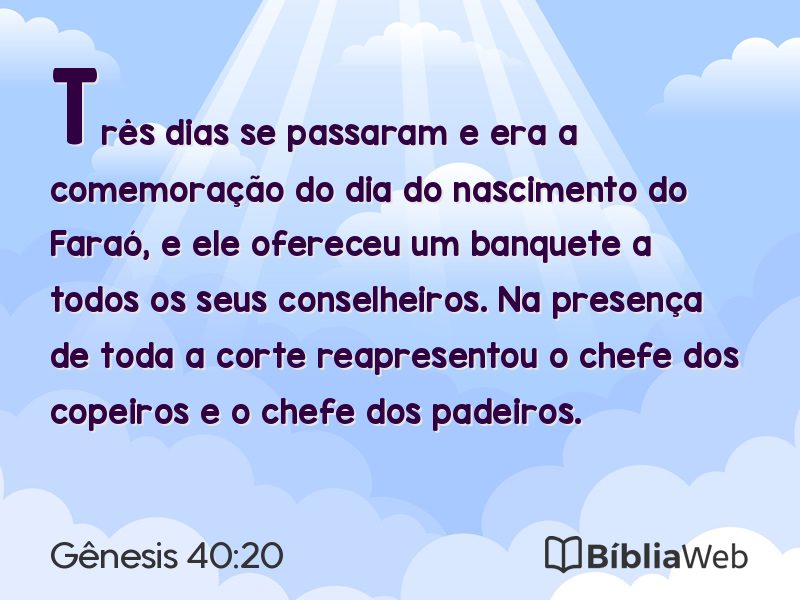 Gênesis 40:20 em imagem para compartilhar