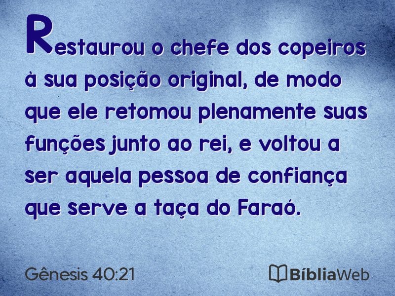 Gênesis 40:21 em imagem para compartilhar