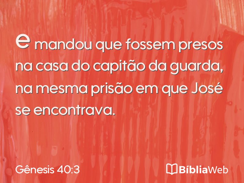 Gênesis 40:3 em imagem para compartilhar