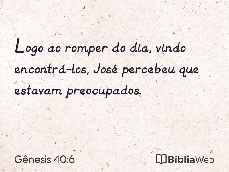 Gênesis 40:6 em imagem para compartilhar