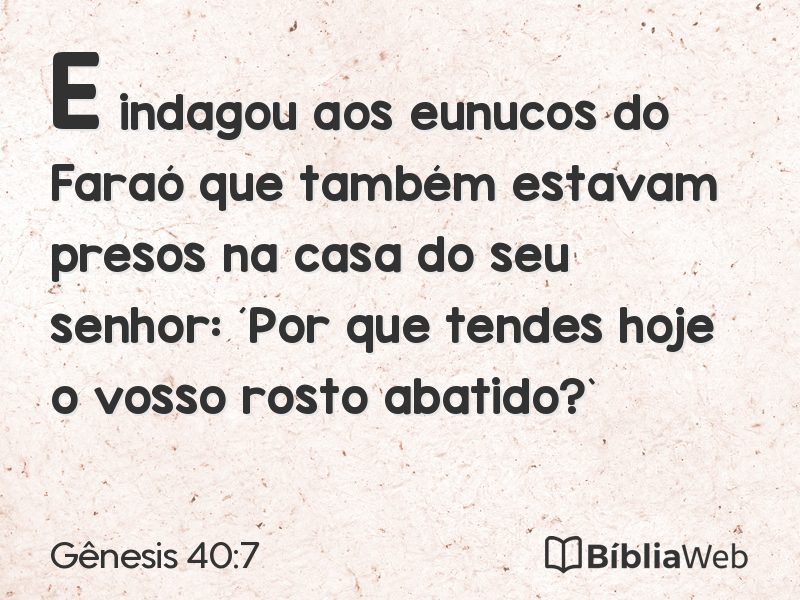 Gênesis 40:7 em imagem para compartilhar