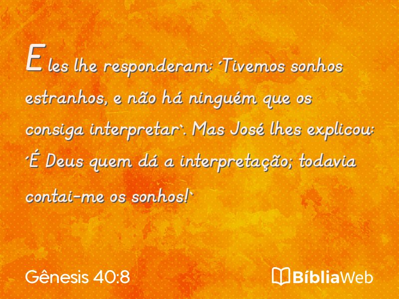 Gênesis 40:8 em imagem para compartilhar