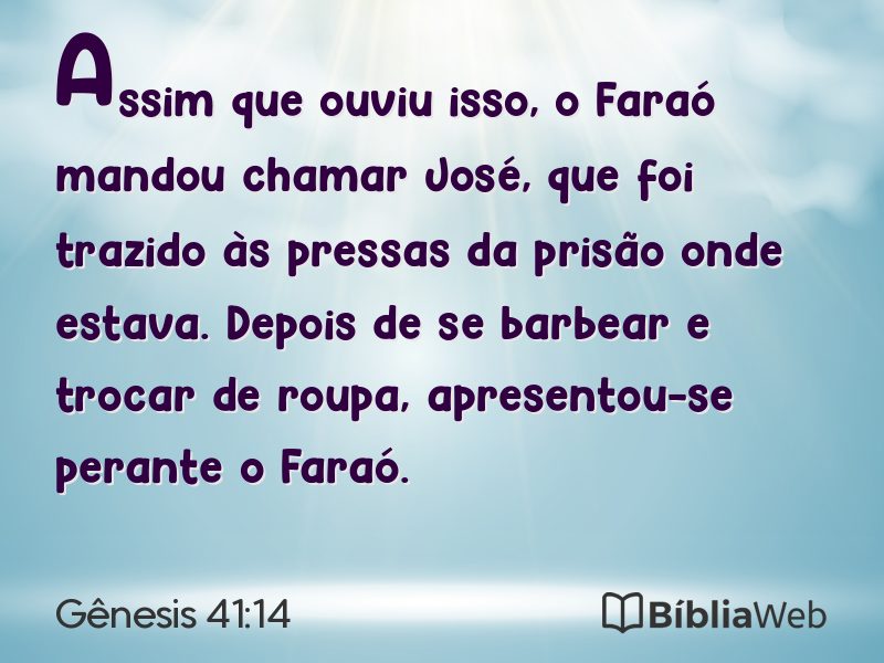 Gênesis 41:14 em imagem para compartilhar