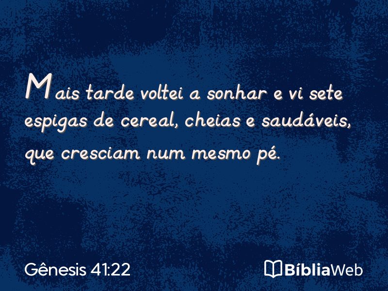 Gênesis 41:22 em imagem para compartilhar