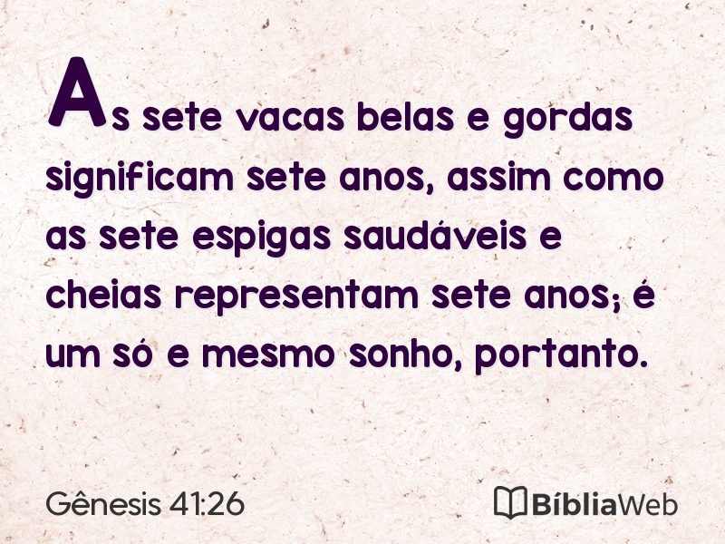 Gênesis 41:26 em imagem para compartilhar