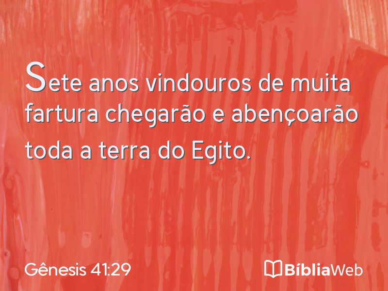Gênesis 41:29 em imagem para compartilhar