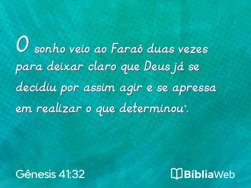 Gênesis 41:32 em imagem para compartilhar