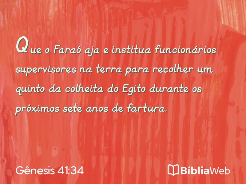 Gênesis 41:34 em imagem para compartilhar