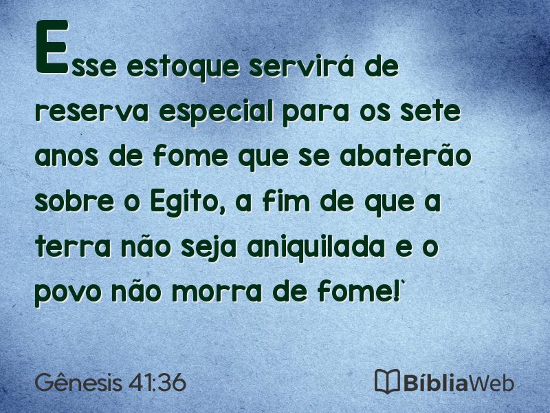 Gênesis 41:36 em imagem para compartilhar