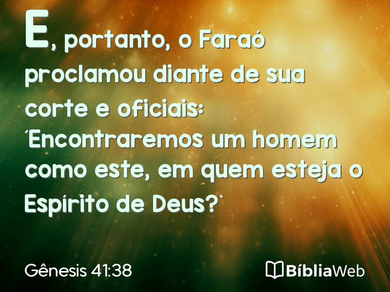 Gênesis 41:38 em imagem para compartilhar