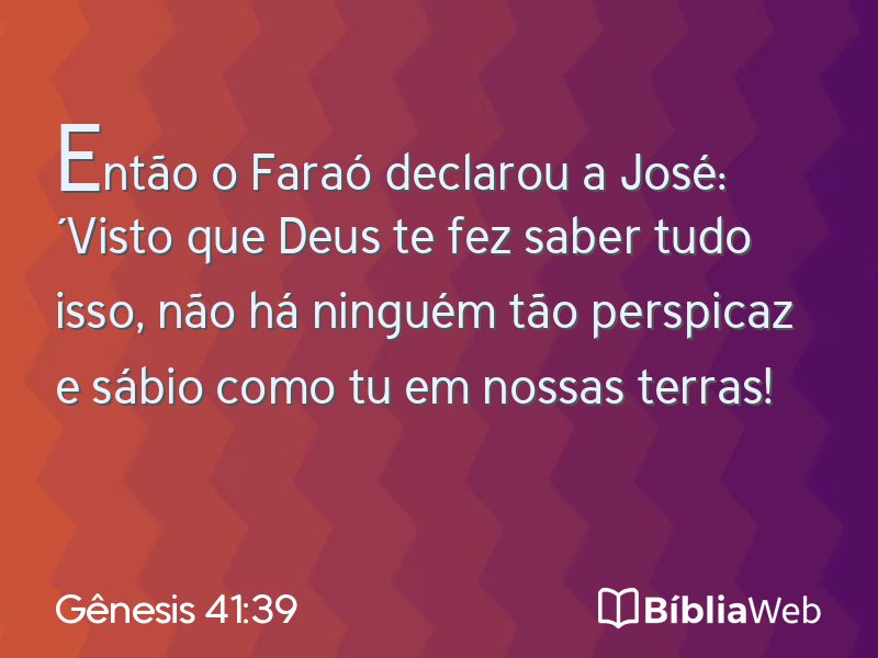 Gênesis 41:39 em imagem para compartilhar