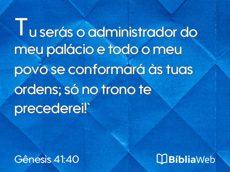 Gênesis 41:40 em imagem para compartilhar