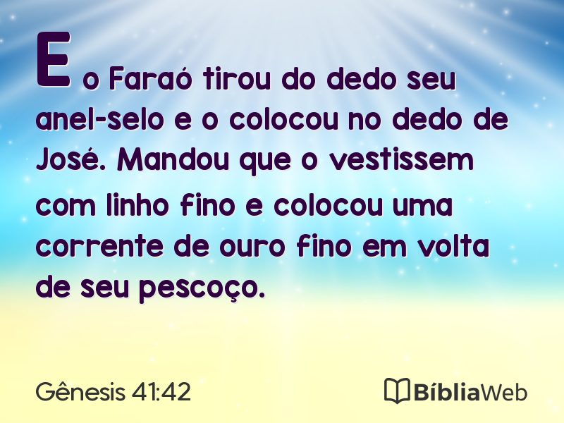 Gênesis 41:42 em imagem para compartilhar