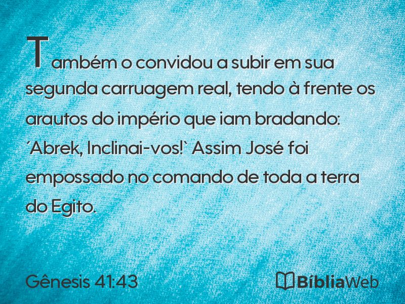 Gênesis 41:43 em imagem para compartilhar