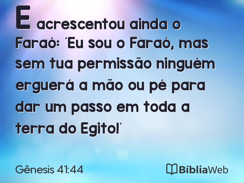 Gênesis 41:44 em imagem para compartilhar