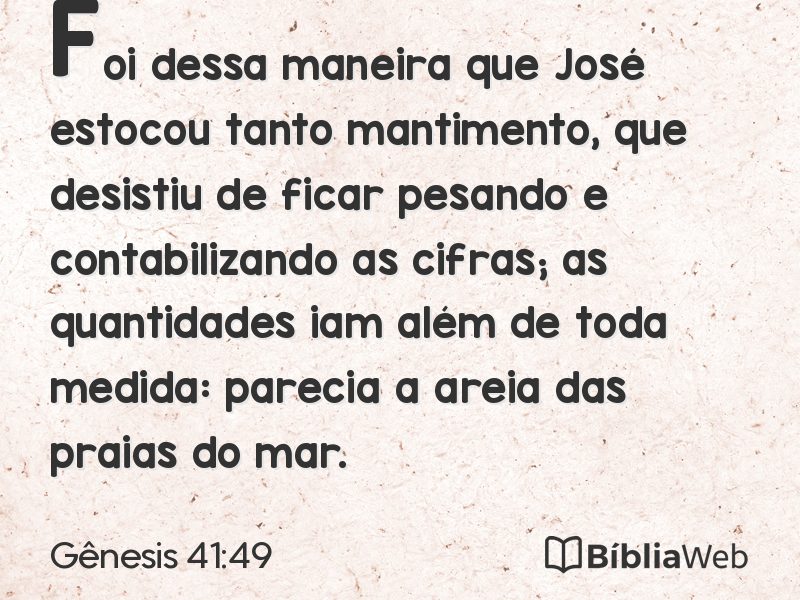 Gênesis 41:49 em imagem para compartilhar