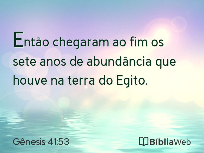 Gênesis 41:53 em imagem para compartilhar