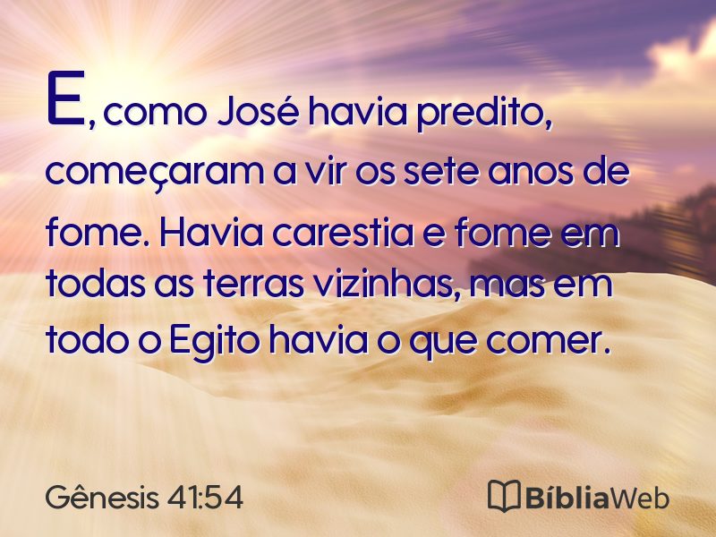 Gênesis 41:54 em imagem para compartilhar