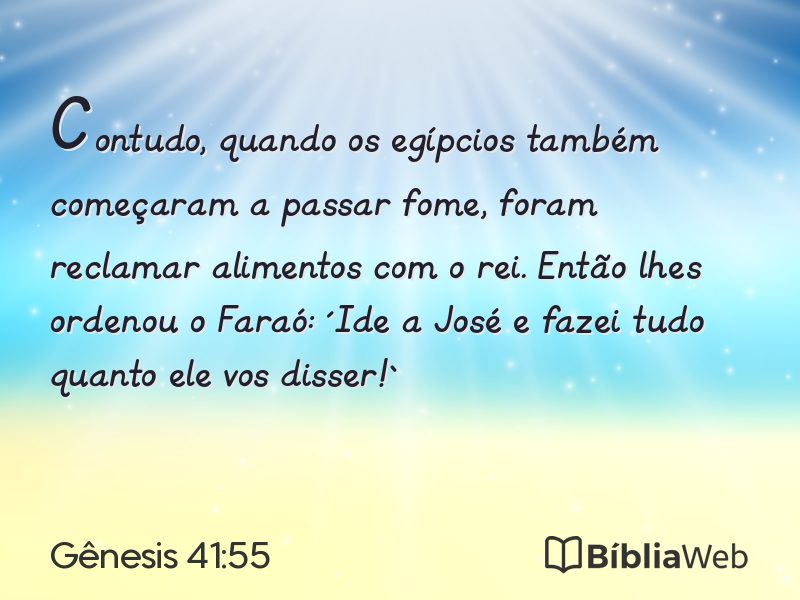 Gênesis 41:55 em imagem para compartilhar