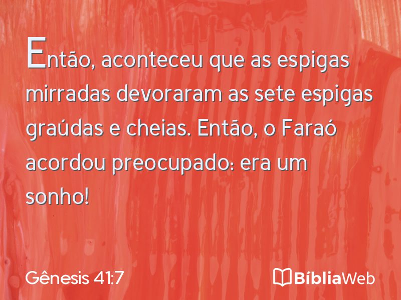 Gênesis 41:7 em imagem para compartilhar