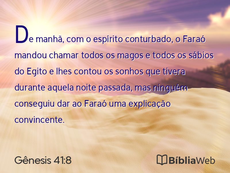 Gênesis 41:8 em imagem para compartilhar