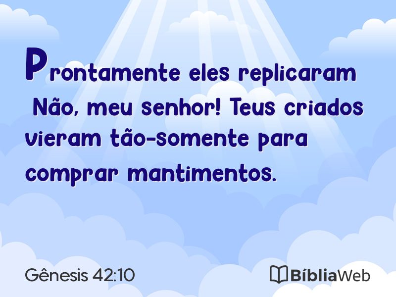 Gênesis 42:10 em imagem para compartilhar