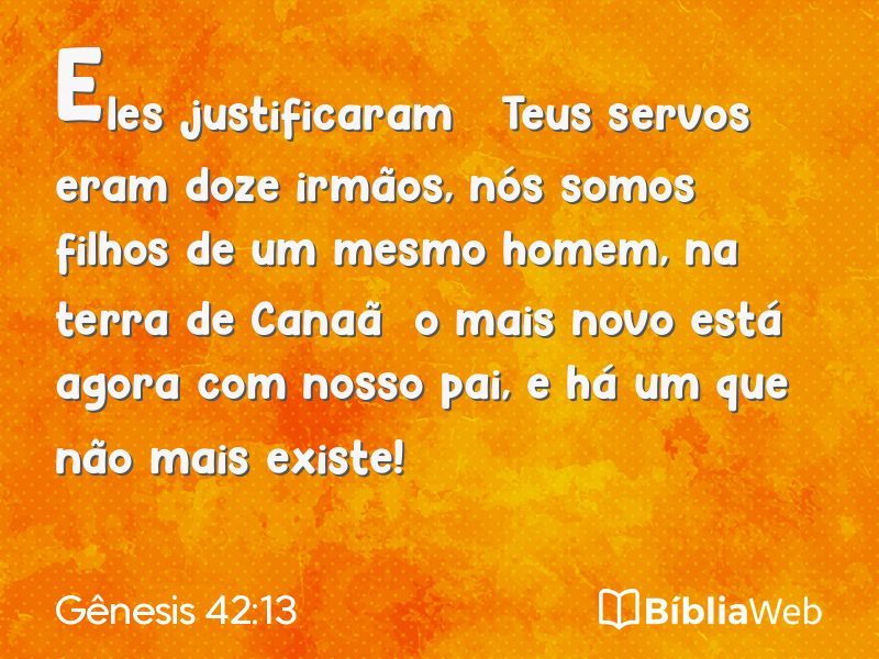 Gênesis 42:13 em imagem para compartilhar