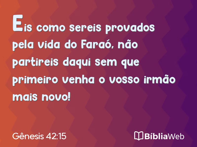 Gênesis 42:15 em imagem para compartilhar