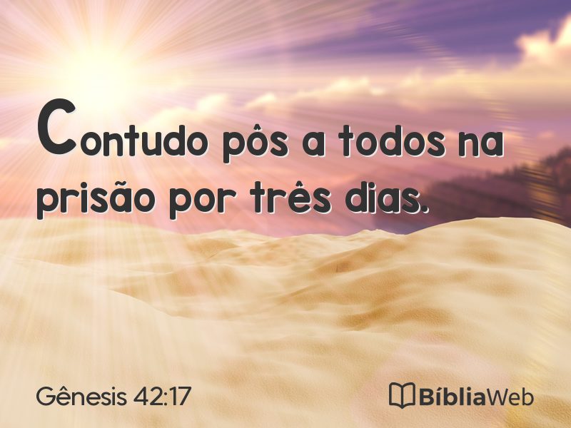Gênesis 42:17 em imagem para compartilhar