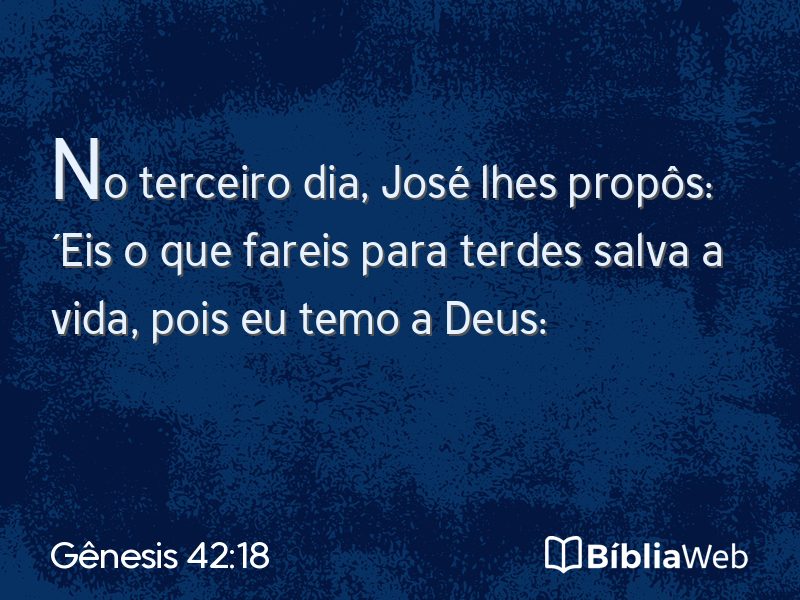 Gênesis 42:18 em imagem para compartilhar