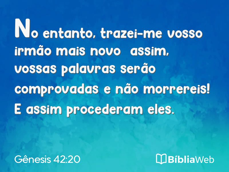 Gênesis 42:20 em imagem para compartilhar
