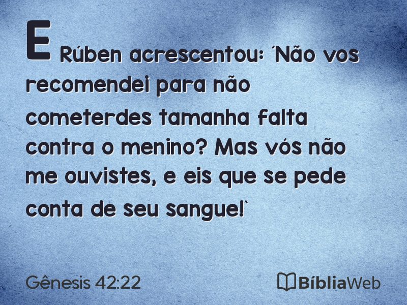 Gênesis 42:22 em imagem para compartilhar