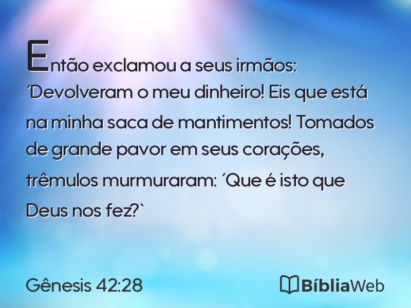 Gênesis 42:28 em imagem para compartilhar