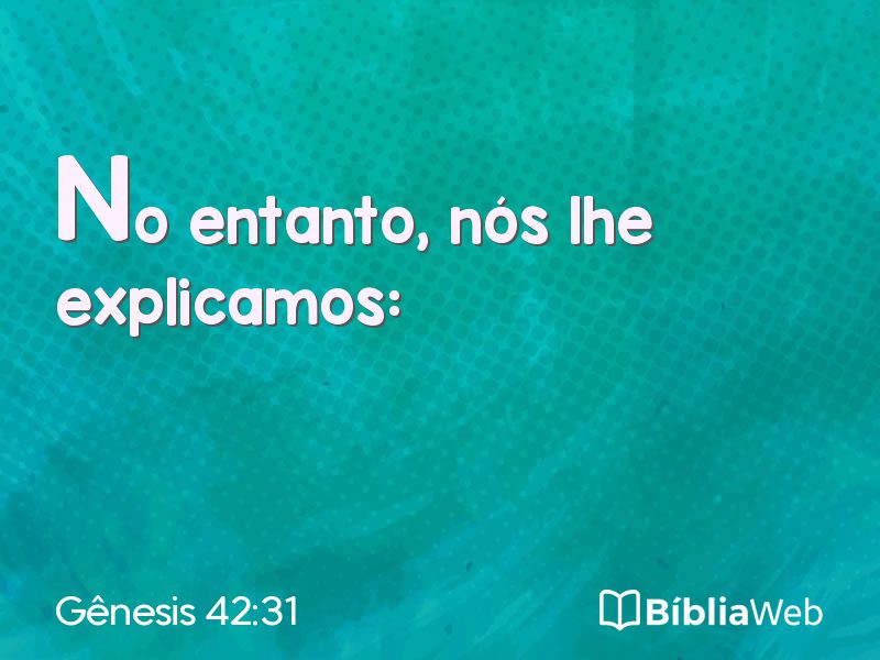 Gênesis 42:31 em imagem para compartilhar