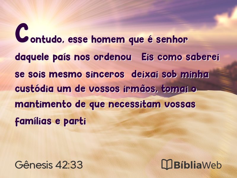 Gênesis 42:33 em imagem para compartilhar