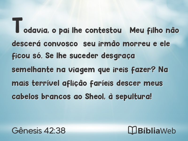 Gênesis 42:38 em imagem para compartilhar