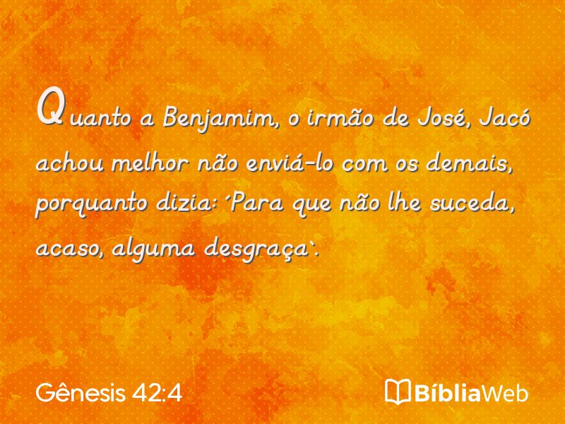 Gênesis 42:4 em imagem para compartilhar