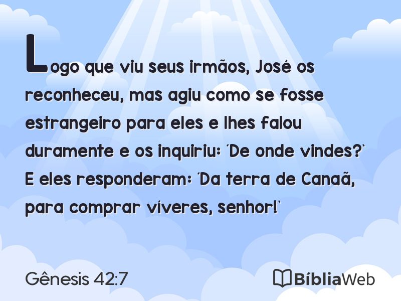 Gênesis 42:7 em imagem para compartilhar
