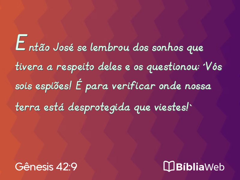 Gênesis 42:9 em imagem para compartilhar